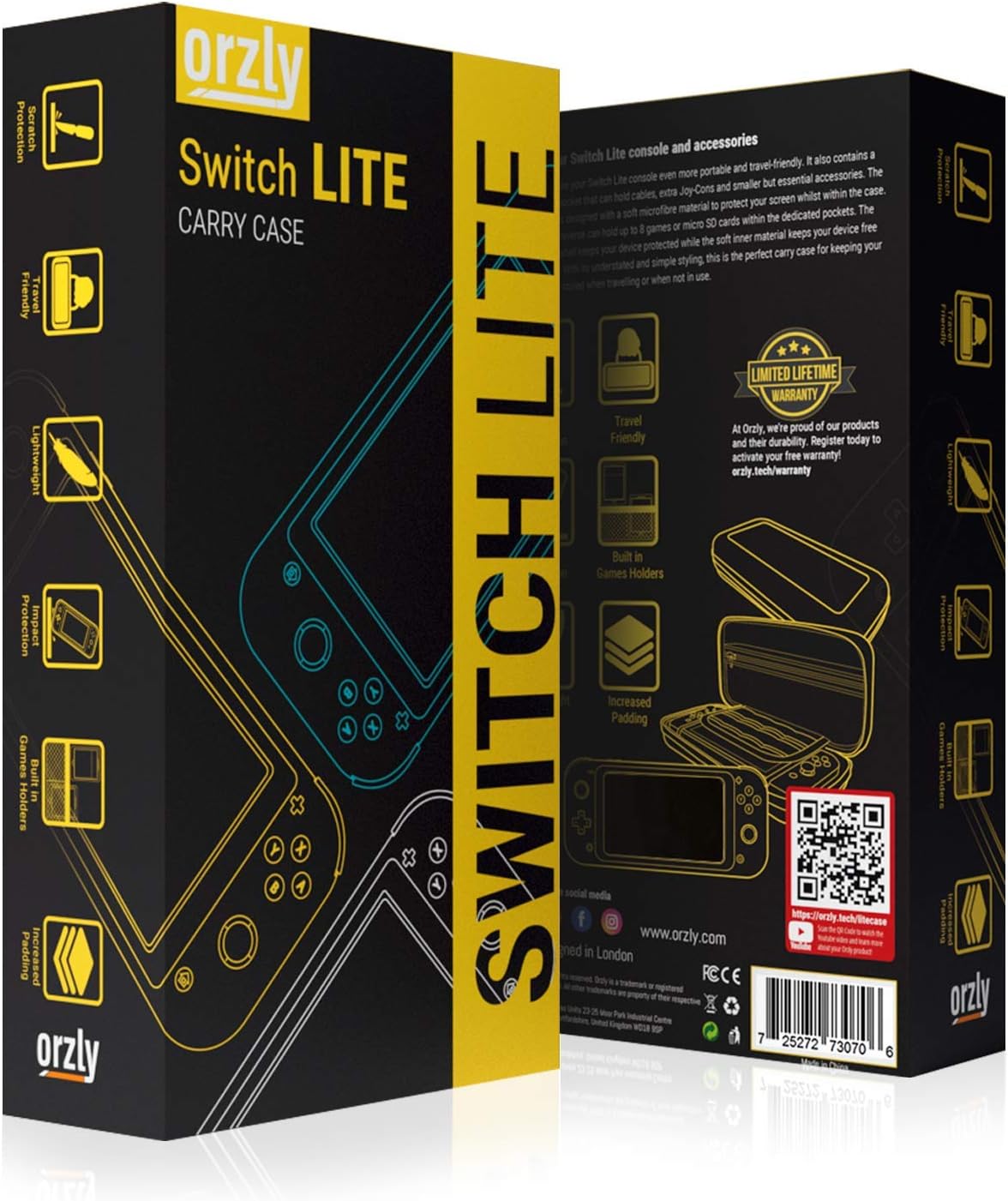 Orzly Hülle für Nintendo Switch Lite, Deluxe-Festtasche mit Reißverschluss aus robustem, stoßfestem Material für Nintendo Switch Lite-Konsole und Zubehör – Türkisblau