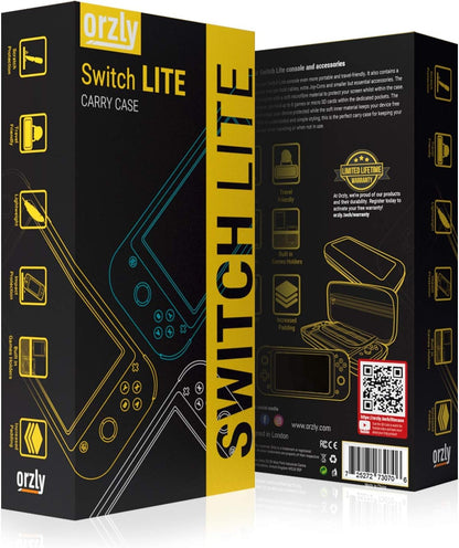 Orzly Hülle für Nintendo Switch Lite, Deluxe-Festtasche mit Reißverschluss aus robustem, stoßfestem Material für Nintendo Switch Lite-Konsole und Zubehör – Türkisblau