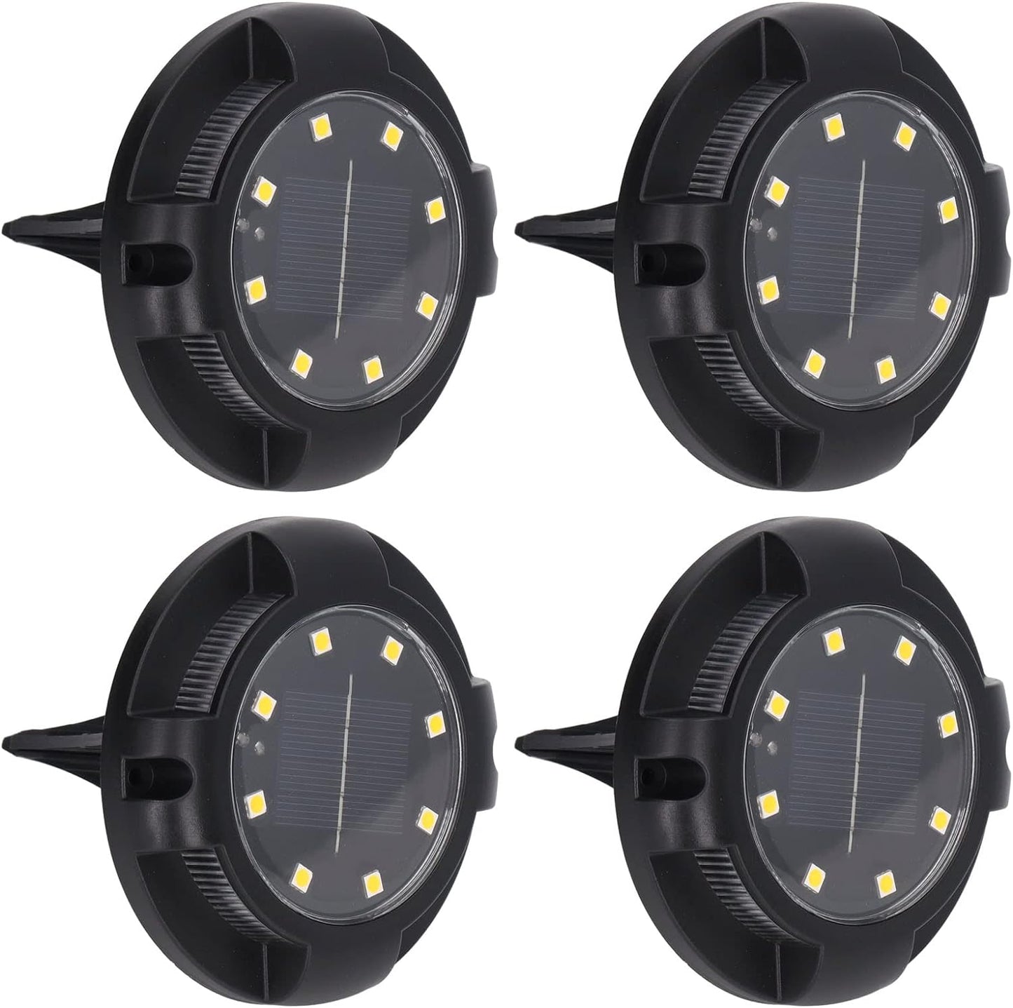 Solar-Bodenleuchten, Solarleuchten für den Außenbereich, 8 Panel-LEDs, wasserdicht, staubdicht, für Gehwege (8 Lichter, warmes Licht und Farblicht)