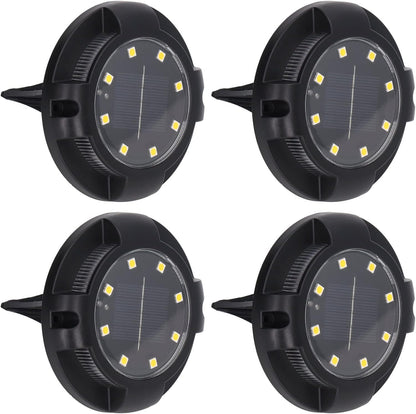 Solar-Bodenleuchten, Solarleuchten für den Außenbereich, 8 Panel-LEDs, wasserdicht, staubdicht, für Gehwege (8 Lichter, warmes Licht und Farblicht)
