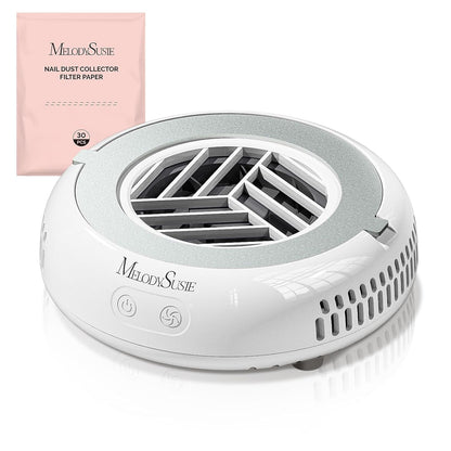 MelodySusie Pocket Nagelstaubsauger HProA, 6000RPM Leistungsstarke Staubabsaugung Nägel für Maniküre, Kompakter Nagelschleifstaub-Absauger mit 30 Wiederverwendbarem Filter für DIY & Studio, Weiß
