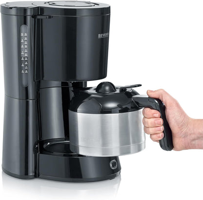 Filterkaffeemaschine Kaffemaschine Thermokanne SEVERIN KA 4835 8 Tassen 1000 W KA 4835 aus Kunststoff, gebürstetschwarzsilber Filterkaffeemaschine Kaffeemaschine Filterkaffee Kaffeezubereiter