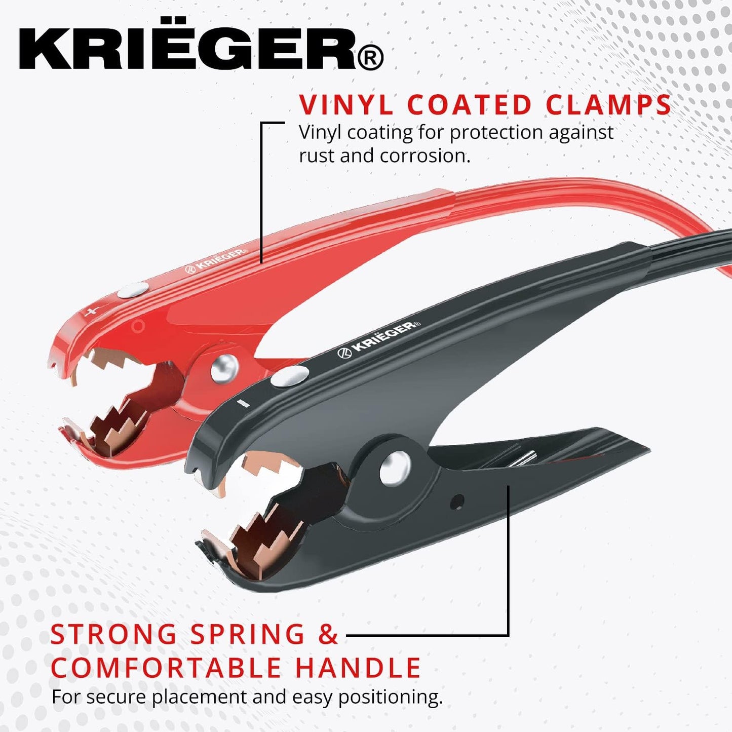 K KRIËGER Krieger Starthilfekabel, 9m 50mm² 800A Tragbarer Autobatterie-Booster mit Cable clamps. Câble de démarrage et Überbrückungskabel pour voiture et LKW. Câble de démarrage KFZ avec protection contre les surtensions