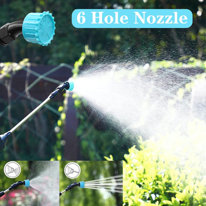 DOUBFIVSY Drucksprüher Elektrisch, Pflanzensprüher, Gartensprüher Sprühlanze mit 3 Düsen und 5m Schlauch, Wiederaufladbar USB, Sprühgerät für Pflanzenschutz zum Unkraut jäten im Garten (7,2V Sprühlanze)