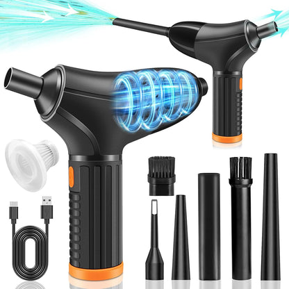 GZkedu Kabellos Handstaubsauger Akku, 18000Pa Typ-C Auto Staubsauger Kabellos, 2 in 1 Staubsauger & Gebläse, USB Aufladbar Tragbar Handstaubsauger für Auto Haus Küche Tierhaar Reinigung