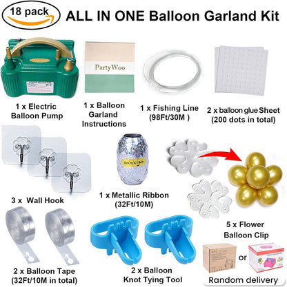 PartyWoo 110V 600W Pompe à Ballon Électrique, Blaser à Ballon Tragbarer, Pompe à Air Double pour Ballons