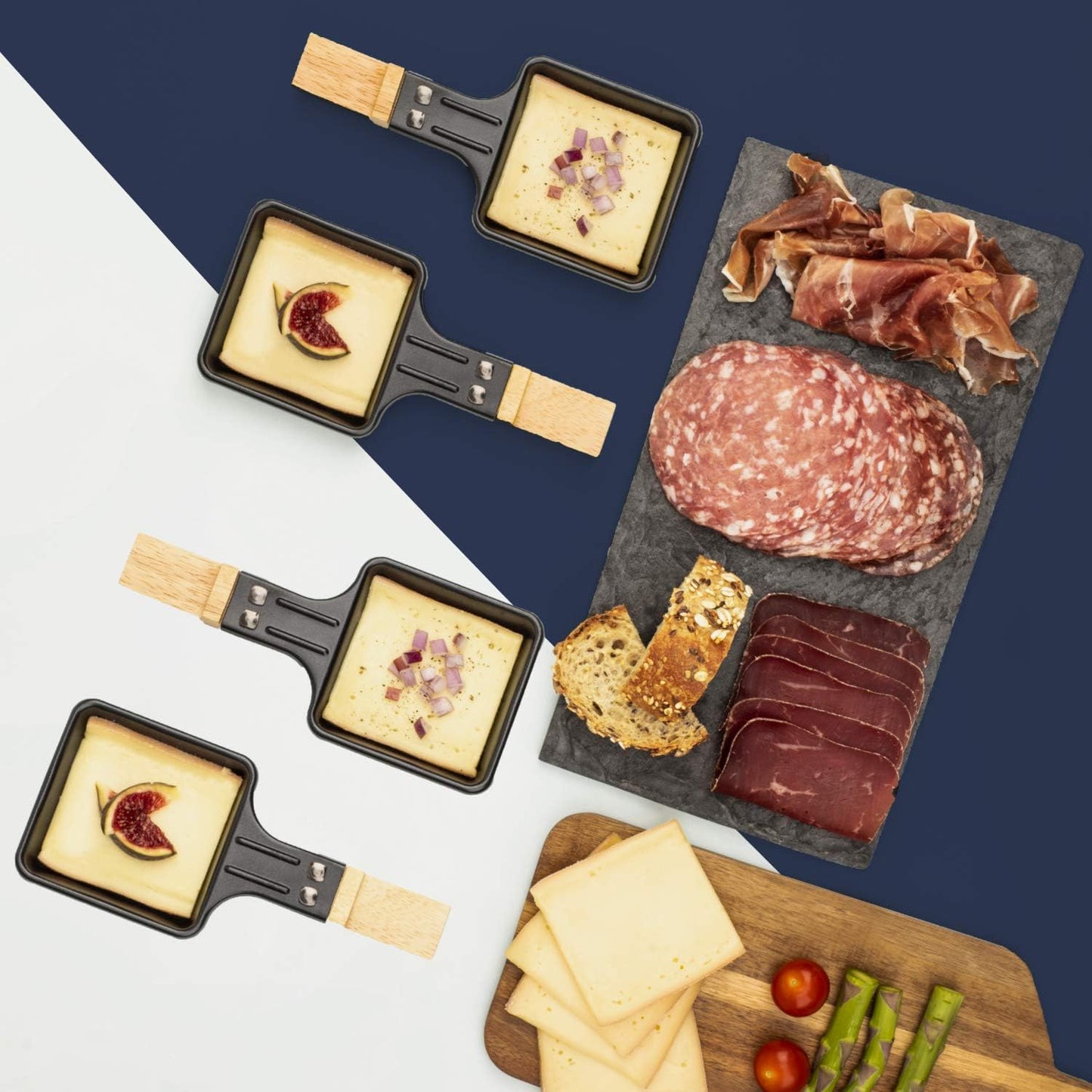 WOD6 Multifunktions-Raclette und Stein für 6 Personen
