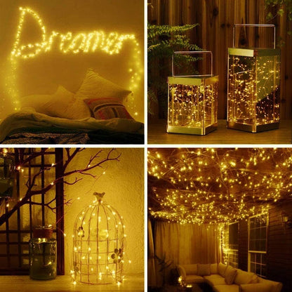 LICHPRO 2er-Pack Solar-Lichterkette, 8 Modi, Außen- und Innenbereich, 150 x 2 warmweiße LEDs, 15 x 2 m, IP65 wasserdicht, für Weihnachten, Dekorationen, Festivals, Garten, Balkone, Partys, Hochzeiten, Camping, [Energieklasse A]