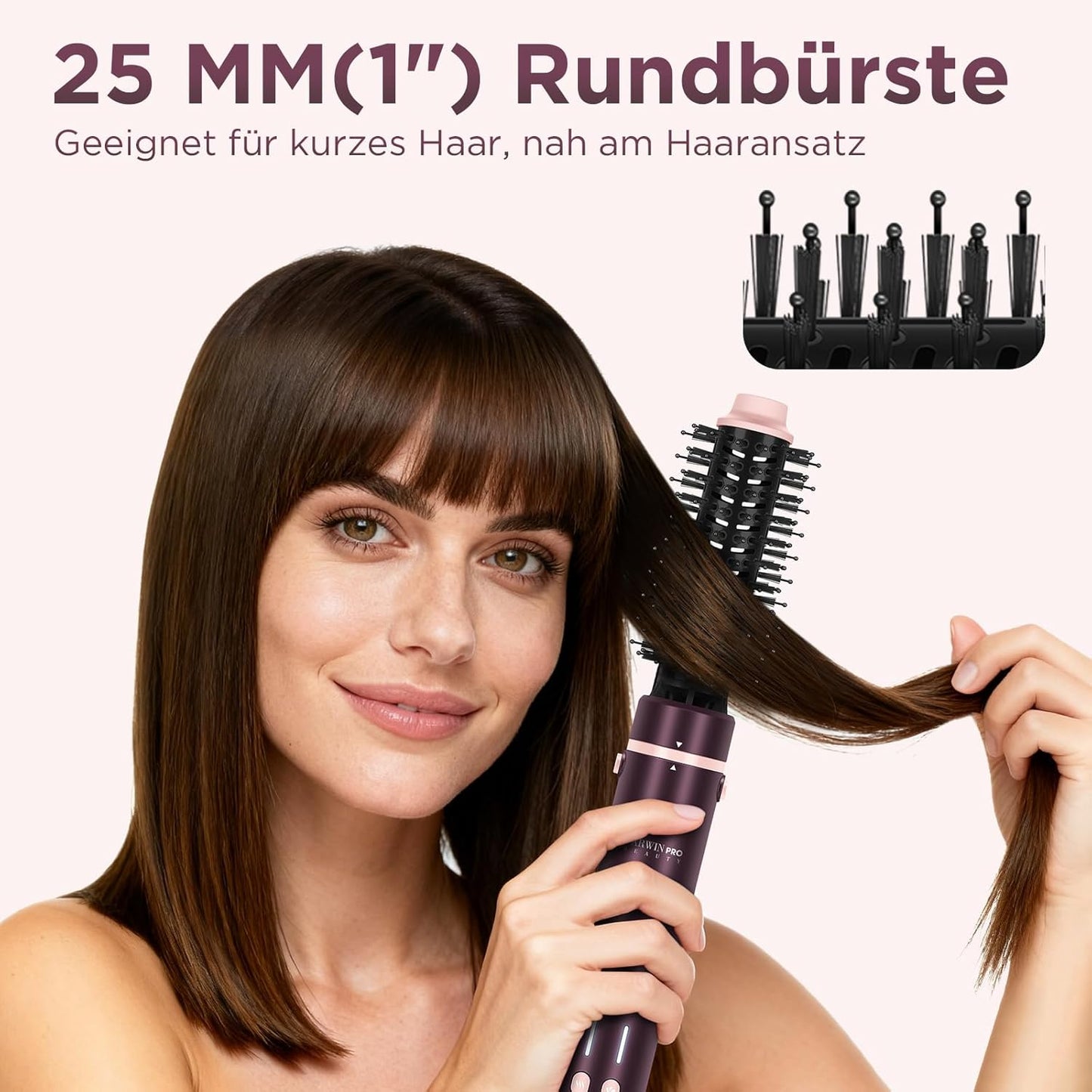 7 in 1 Airstyler, PARWIN PRO BEAUTY MaxAIR 2.0 Multi-Styler Set, Auto-Wrap Lockenstab, Geringere Hitzeschäden Glätteisen, 110000 U/Min Föhn, Volumenbürste, Styling, Glättung Pinsel, Jasper Plum