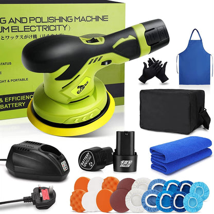 Ecarke 27 pièces Auto-Polier- und Polierset, Autopolierer, Cable Losser Auto-Pufferpoliser – avec 2 pièces 12-V-Lithiumbatterie-Polierpuffer, Geschwindigkeit variable, Autopoliserer zum Schleifen, Polissage