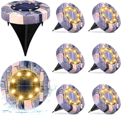 8 pack Solarlampe Bodenstrahler solarlicht 12LED  wasserdichte gartenlicht Außen warmweiß