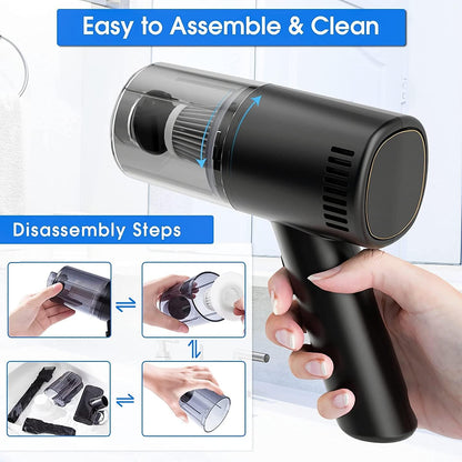 WHJC Cordless Handheld Vacuum Cleaner 9000Pa USB Rechargeable Portable Lightweight 4000mAh Wet and Dry Hand Vacuum for Car Home Kitchen Pet Hair