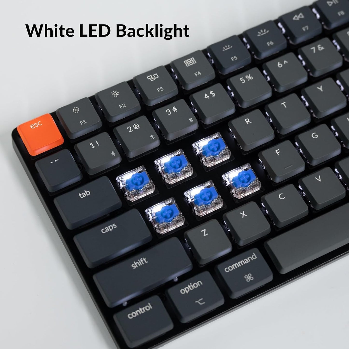 Keychron K3 Ultra-Slim Bluetooth Wireless Mechanische Tastatur, 75% ISO-DE-Layout Hot-Swap-fähig Low Profile Optischer Brauner Schalter RGB Gaming-Tastatur für Mac Windows