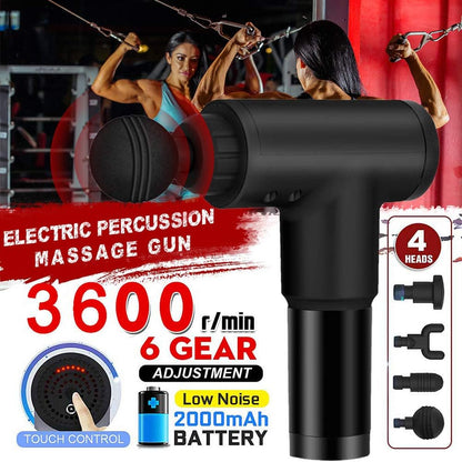 BSTQC Massagepistole, 4 Köpfe, Handmuskelmassagegerät, 6 Geschwindigkeiten, persönliche Muskelgesundheit, Tiefenentspannungsmassagegerät
