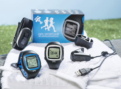 Millennium GPS Montre de sport avec Weichem Brustgurt et Herzfrequenzmesser Blau