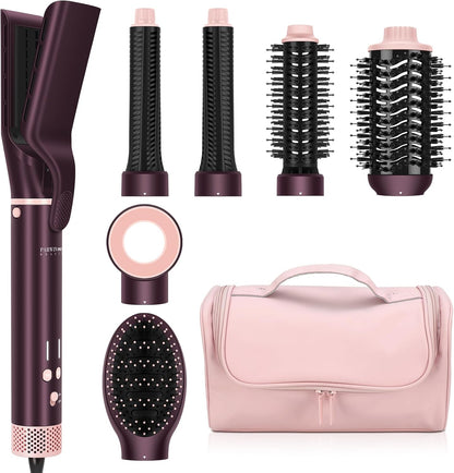 7 in 1 Airstyler, PARWIN PRO BEAUTY MaxAIR 2.0 Multi-Styler Set, Auto-Wrap Lockenstab, Geringere Hitzeschäden Glätteisen, 110000 U/Min Föhn, Volumenbürste, Styling, Glättung Pinsel, Jasper Plum