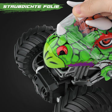 PREBOX Ferngesteuerter Monstertruck pour les jeunes de 8 à 12 ans – RC-Dinosaurier-Autoplayzeug pour les enfants de 4 à 7 ans, Geburtstagsgeschenke pour les jeunes avec musique et lumière