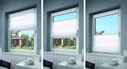 Rouleau de rideau Klemmfix avec mécanisme de pliage Mokka, dimensions 100 x 160 cm, avec fixation sur le pont, fixation murale sans perçage mydeco