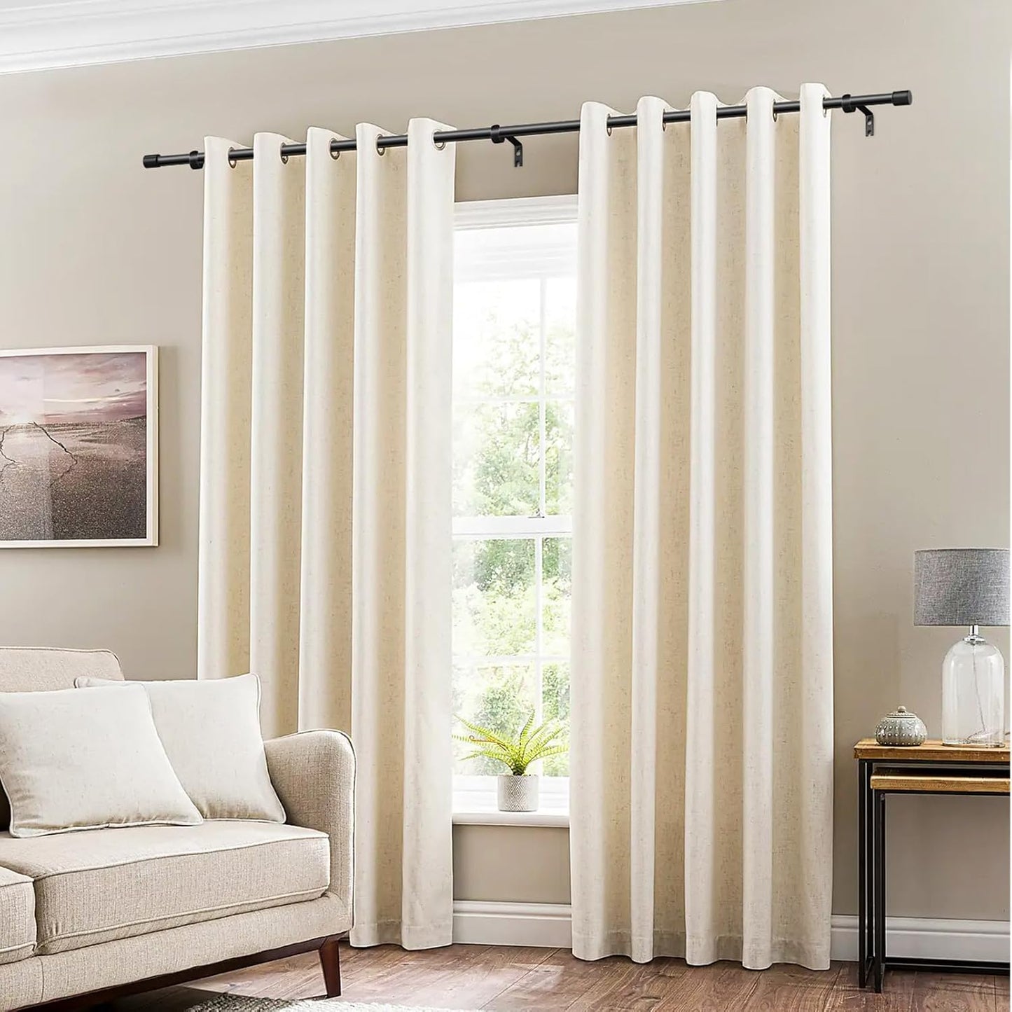 Gardinenstange Schwarz 76-228 cm Vorhangstange Ausziehbar 19 mm Durchmesser für Schlafzimmer, Wohnzimmer oder Küche von GEEBOBO
