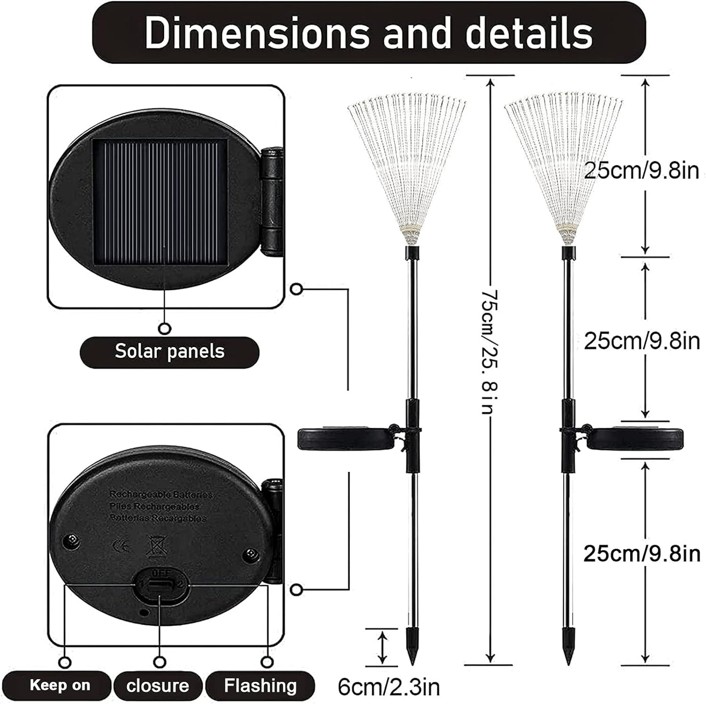 ZLDM 2 Stück Solar-Feuerwerkslicht, Solarleuchten für den Außenbereich, Garten, 2 Blinkmodi, 120 LEDs, IP65 wasserdicht, Gartenleuchten, Solarleuchten für Garten, Terrasse, Rasen, Weihnachtsdekoration (mehr)