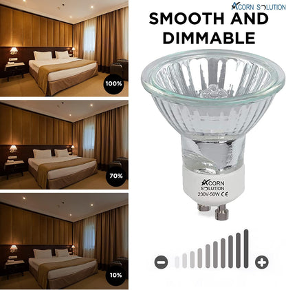8 X ACORN Solution GU10 Halogenstrahler Glühbirnen  50W 230V  2800K warmweiß 8 stüks