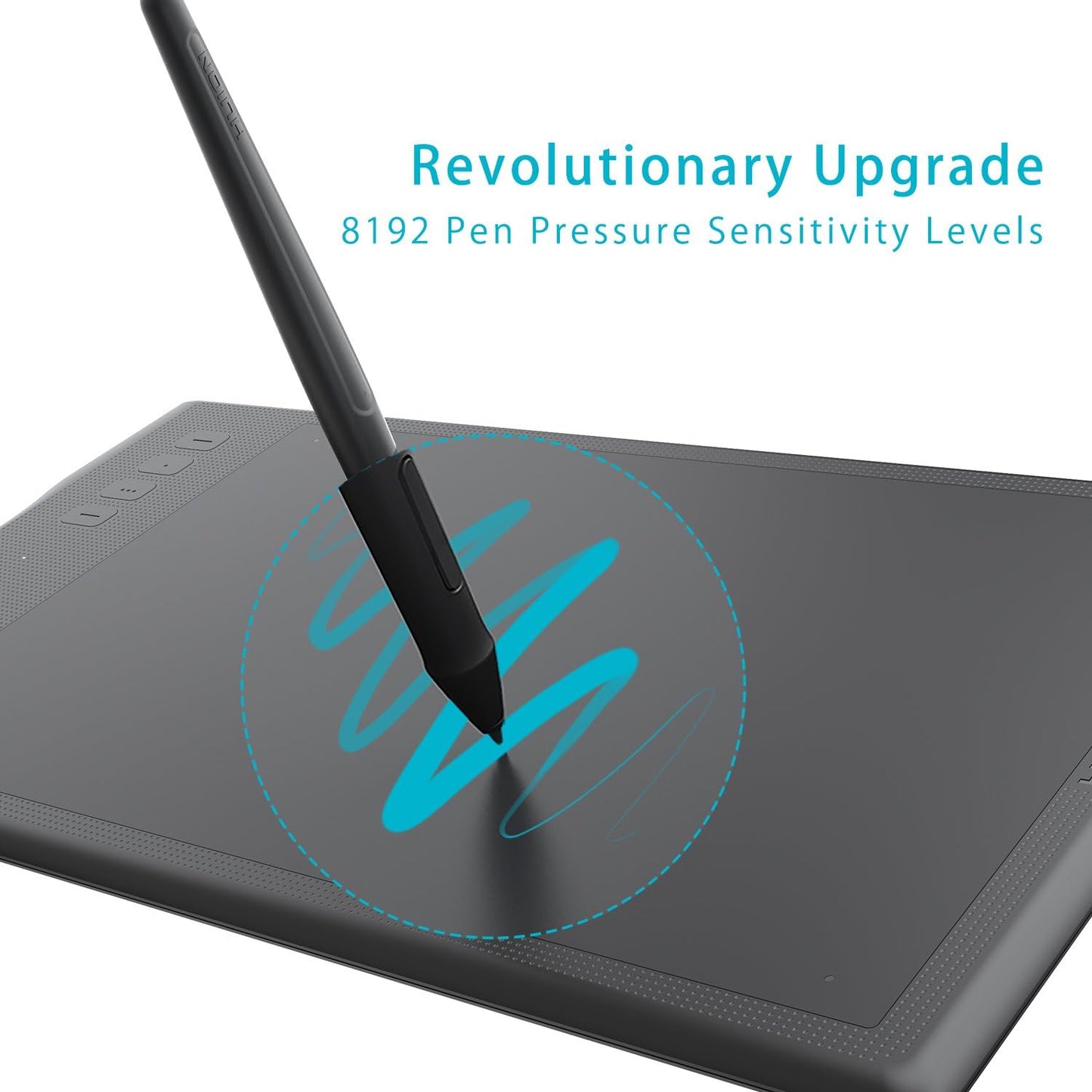 Tablette graphique HUION Inspiroy Q11K avec câble, capacité d'impression de 8 192 faches, 8 combinaisons tactiles réglables, 11 x 6,87 pouces, pour Mac et PC Windows.