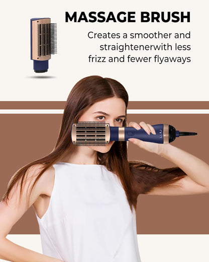 UKLISS Warmluftbürste 4 in 1 Set, Haarstyler Föhn mit 4 Aufsätzen: 1000W Haartrockner, Lockenbürste, Haarglätter Bürste, Fönbürste Rundbürste, Hot Hair Styler für Alle Haartypen Styling