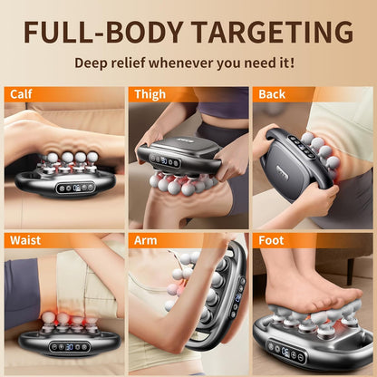 VTT Massagepistole, 6 Massageköpfe, LED-Display, 3 Modi, 30 Geschwindigkeitsstufen, Elektrisches Massagegerät für Muskelentspannung