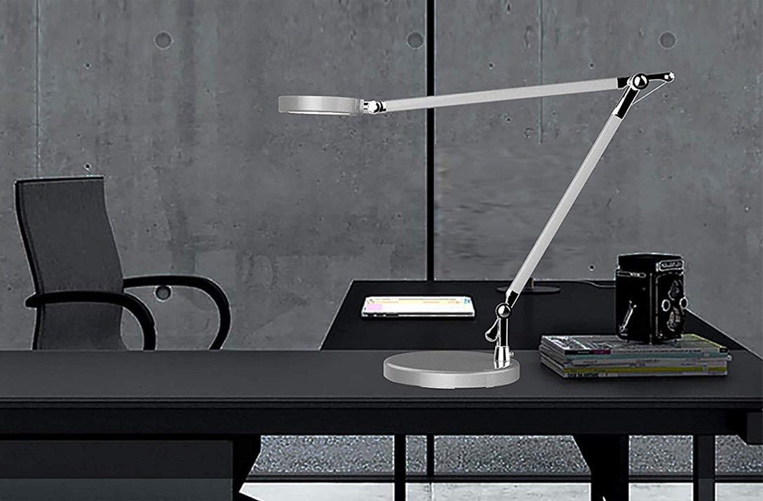 unilux LED Energiespar-Tischleuchte SENZA, 5 Watt, (H)70 cm, dimmbar, metallgrau, 400092054