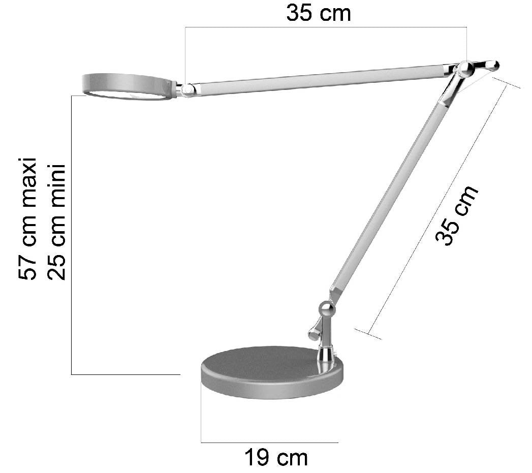 unilux LED Energiespar-Tischleuchte SENZA, 5 Watt, (H)70 cm, dimmbar, metallgrau, 400092054