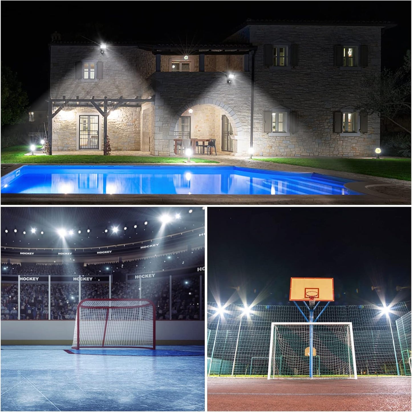 Realky 20W LED Flutlicht mit Bewegungsmelder, 24 LED Flutlicht, IP65, wasserdicht, für den Außenbereich, 6500K, 220V, Flutlicht für Garten, Terrasse, Garage, Outdoor (2 Stück) [Energieklasse F]