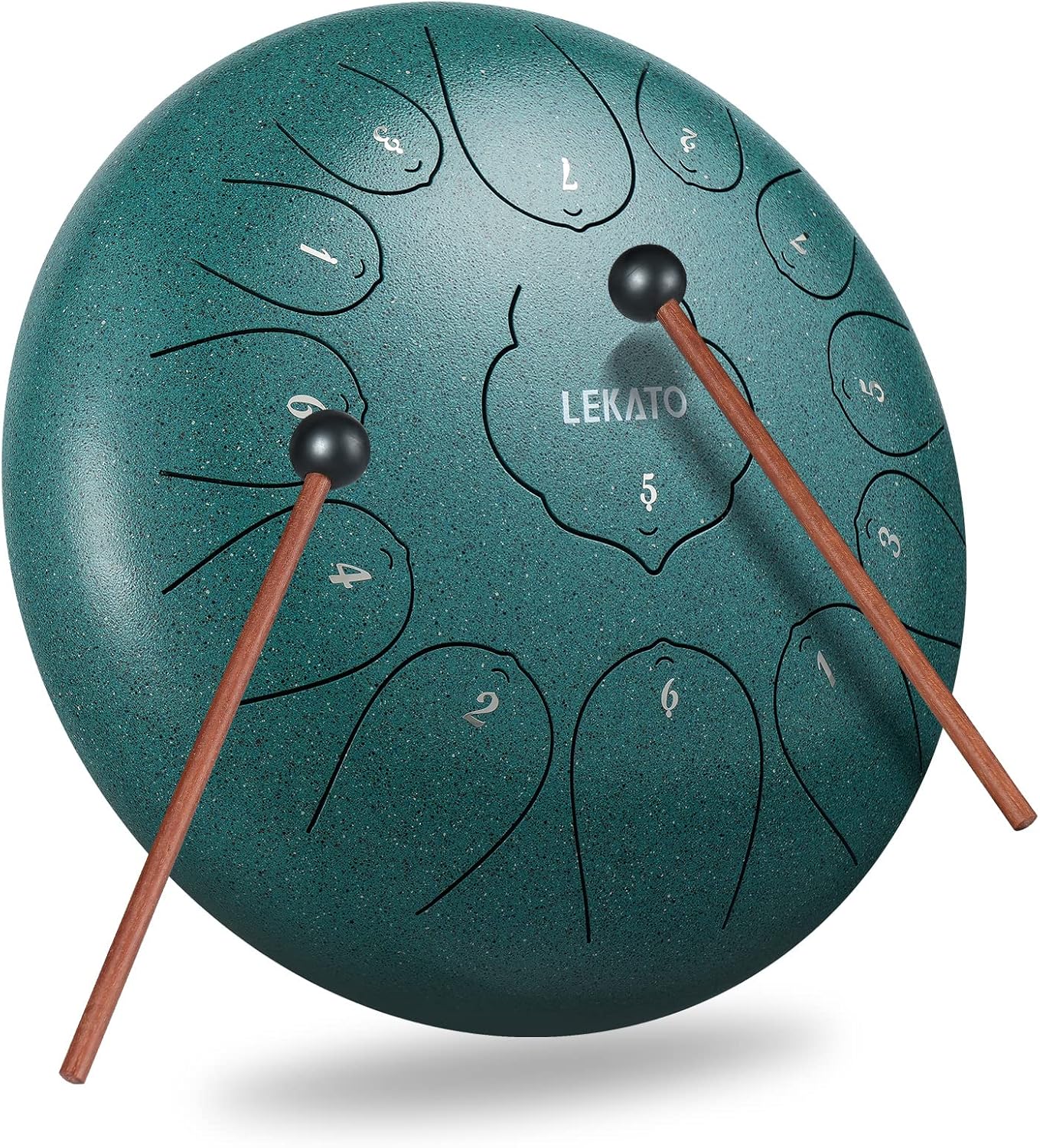 LEKATO Stahlzungentrommel, 30,5 cm 13-Ton-Zungentrommel, Steel Pan-Töne, Schlaginstrument, Handpan-Drommel pour la méditation, le yoga, Klangheilung