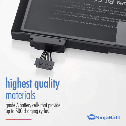 Batterie NinjaBatt A1322 A1278 pour MacBook Pro 13 pouces (mi-2012, 2010, 2009, Happy Hour, fin 2011) – longue durée de vie [63,5 Wh/10,95 V]