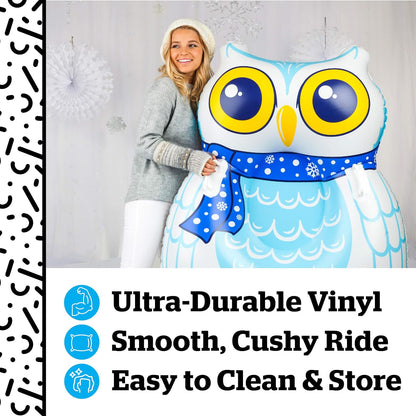 BigMouth Inc. Aufblasbarer Schneeeulen-Schneeschlauch mit leicht zu greifenden Griffen aus strapazierfähigem Vinyl mit verschweißten Nähten | Über 4 Fuß lang | Ein tolles Geschenk | 121 cm x 99 cm x 35 cm