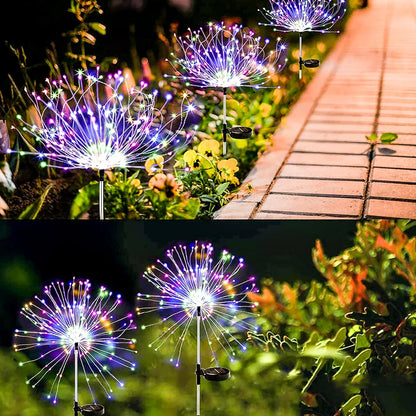 ZLDM 2 Stück Solar-Feuerwerkslicht, Solarleuchten für den Außenbereich, Garten, 2 Blinkmodi, 120 LEDs, IP65 wasserdicht, Gartenleuchten, Solarleuchten für Garten, Terrasse, Rasen, Weihnachtsdekoration (mehr)