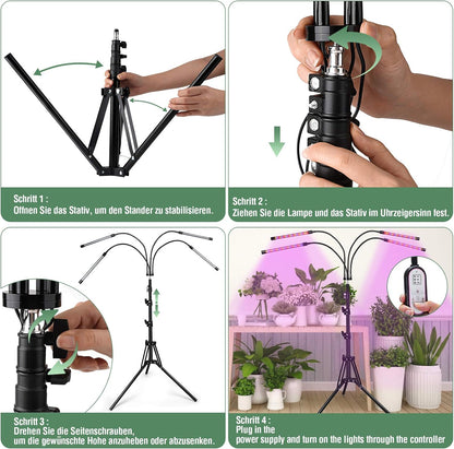 ONEVEZ-Pflanzenlampe LED-Pflanzenlicht Wachstumslampe-Vollspektrum Pflanzenleuchte-Grow Lampe-Zimmerpflanzen - 40W mit 80 LEDs, mit 3 Arten von Modus, 6 Arten von Helligkeit mit Zeitschaltuhr