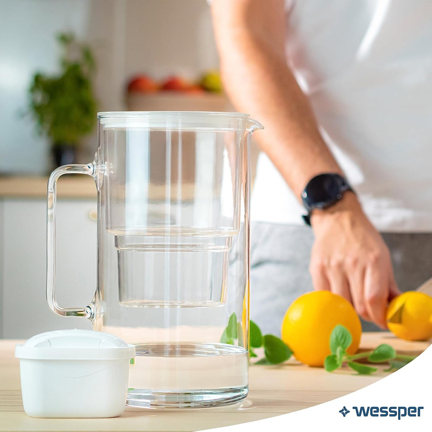 Wessper Wasserfilter Kartusche Kompatibel mit Brita Maxtra Wasser Kanne, Filter mit Aktivkohle und Lonenaustauscherharz, Wasserfilterkatuschen - 6 Pack