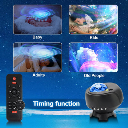 Projecteur arrière + projecteur Aurora, projecteur de veilleuse Galaxie 2 en 1, minuterie intégrée, haut-parleur Bluetooth, éclairage intégré, projecteur de lumière pour enfants, enfants, adolescents, enfants, enfants, filles, décoration intérieure
