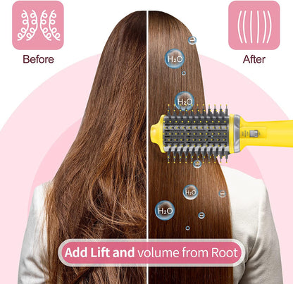 Chimpuk Professionelle One-Step 70 dB Heißluftbürste und Volumizer und Haarstyler zum Glätten, Locken, Multifunktions-Haartrockner, Anti-Frizz-Keramik-Haartrockner