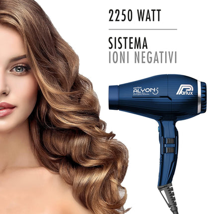 Parlux Alyon Haartrockner & Diffusor 2250 W Nachtblau. Leichter, langlebiger Profi-Haartrockner mit Luftionisierer-Technologie. Temperaturen und Magic Sense Diffusor