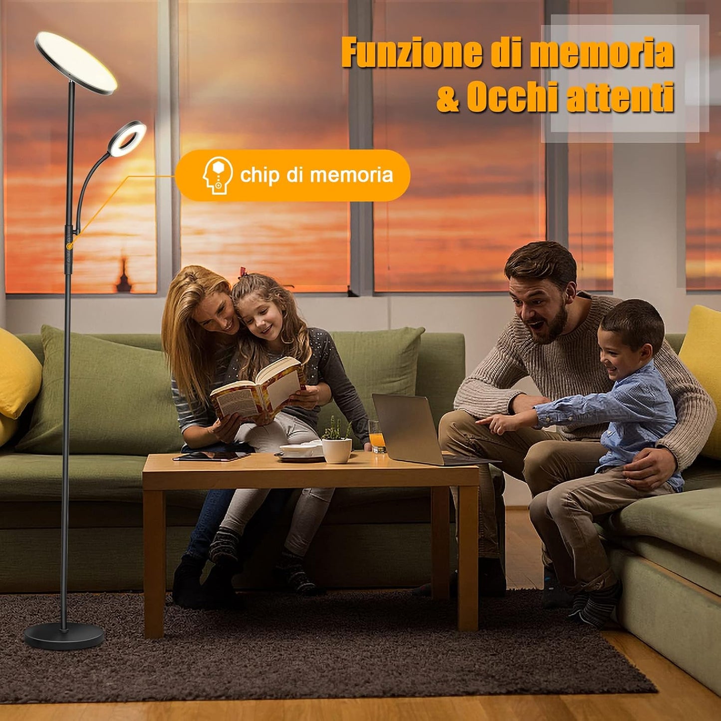 LED Stehleuchte Deckenfluter, 3600LM 42W Moderne Stehleuchten avec lampes LED plus lumineuses, 2700K-6500K Stufenlos Dimmbare Stehlampe avec Fernbedienung &amp; Touch Control für Wohnen [Classe énergétique F]