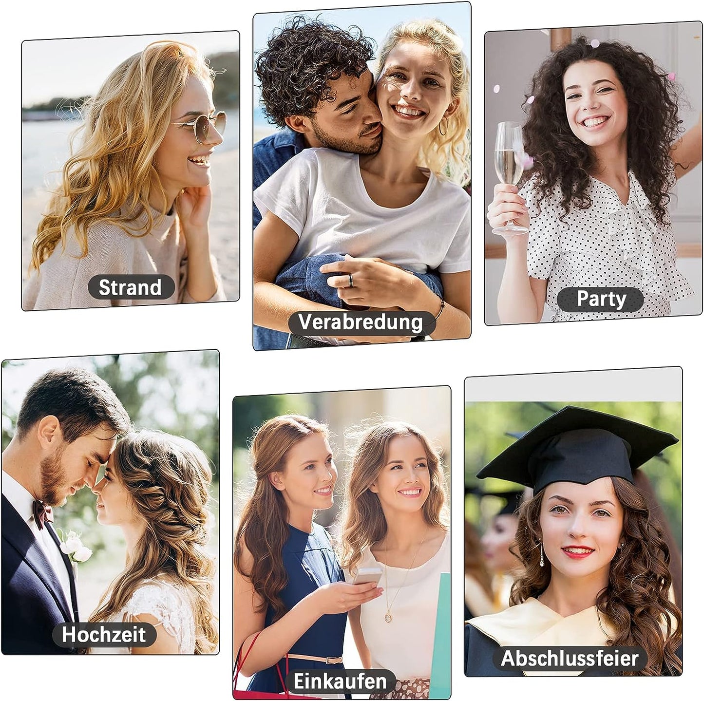 Lockenstab Große und Kleine Locken Set6 in 1 Mit Verschiedenen Aufsätzen Antistatische Keramik Turma