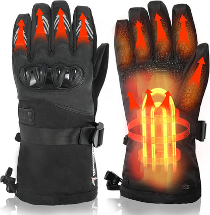 Himiway Beheizte Handschuhe M/L/XL für Herren & Damen Heizhandschuhe 7.4V 3200mAh Elektrisch beheizte Handschuhe bis zu 6h wasserdichte & Winddichte & Wiederaufladbare Heizhandschuhe gegen Stürze