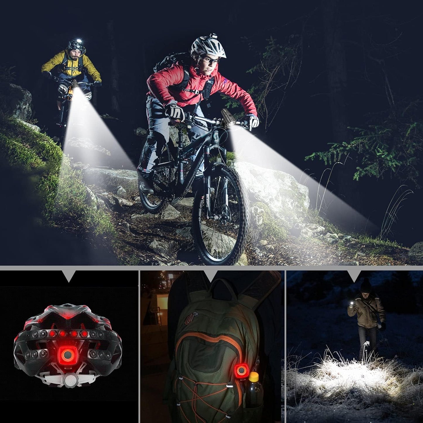 toptrek Fahrradlicht Set Akku Kapazität Bis Zu 2600mAh LED Fahrradbeleuchtung Laufzeit Bis Zu 9 Stunden Fahrradlampe, IPX5 Wasserdicht Fahrrad licht mit Nahfeldbeleuchtung