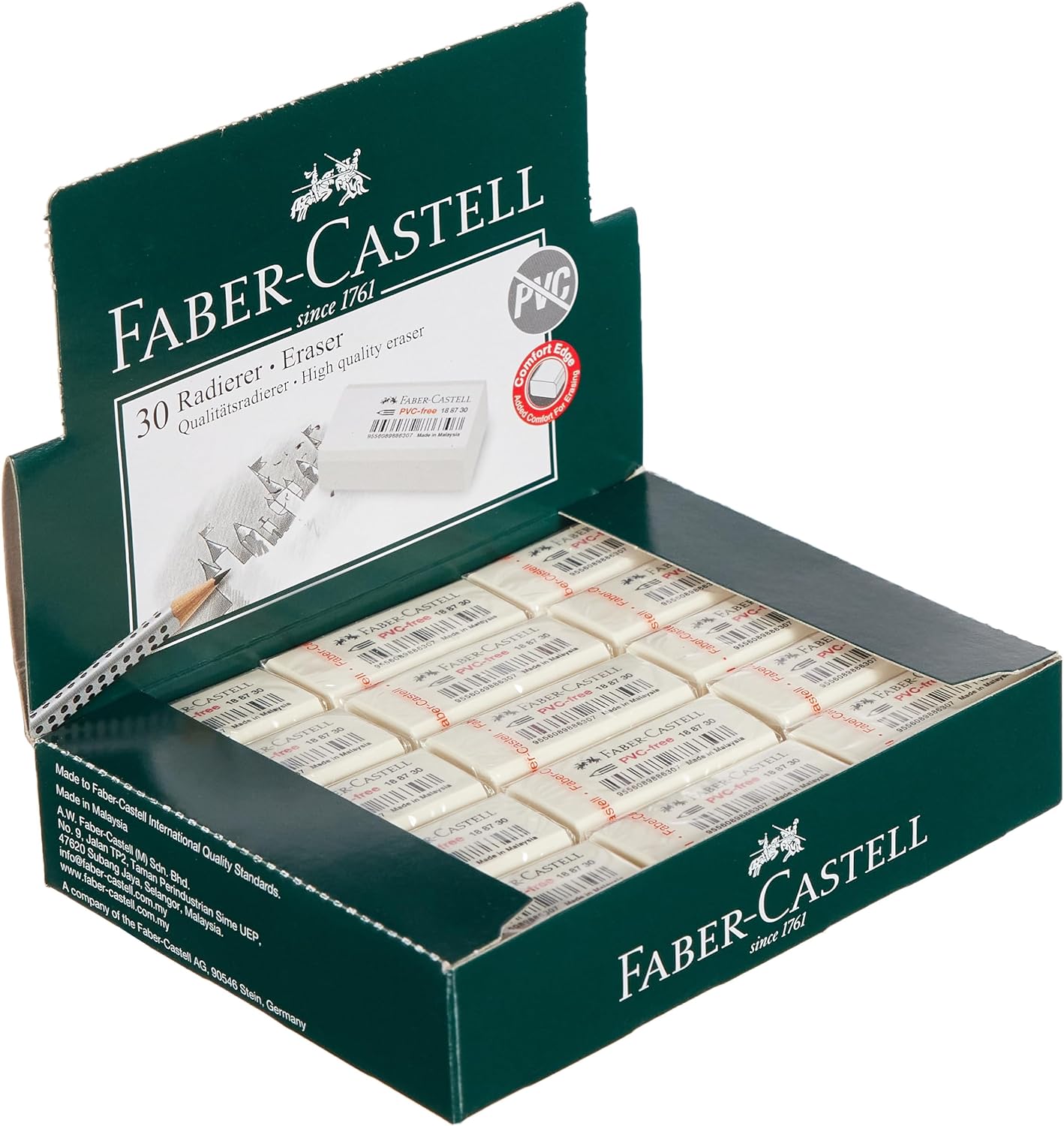 Faber-Castell Radierer Kunststoff 7086-30 188730 Gomme PVC Gratuit
