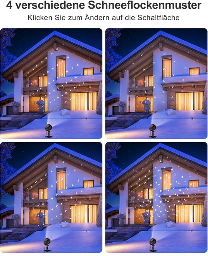 Projecteur de Noël KOICAXY, projecteur LED étanche pour l'intérieur et l'extérieur, projecteur de chutes de neige pour Halloween, Noël, Urlaub, fête