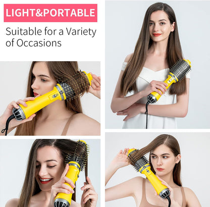 Chimpuk Professionelle One-Step 70 dB Heißluftbürste und Volumizer und Haarstyler zum Glätten, Locken, Multifunktions-Haartrockner, Anti-Frizz-Keramik-Haartrockner