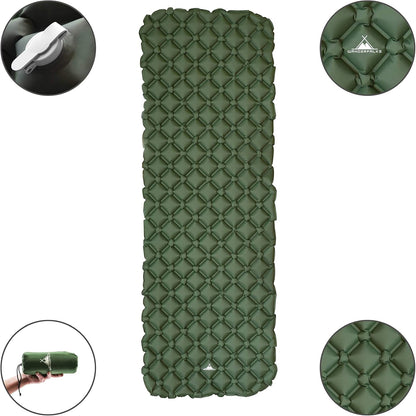 WANDERFALKE® Ultraleichte aufblasbare Isomatte – XL Breite 66 cm – Campingmatratze mit kleinem Packmaß für Outdoor, Camping, Wandern & Bikepacking