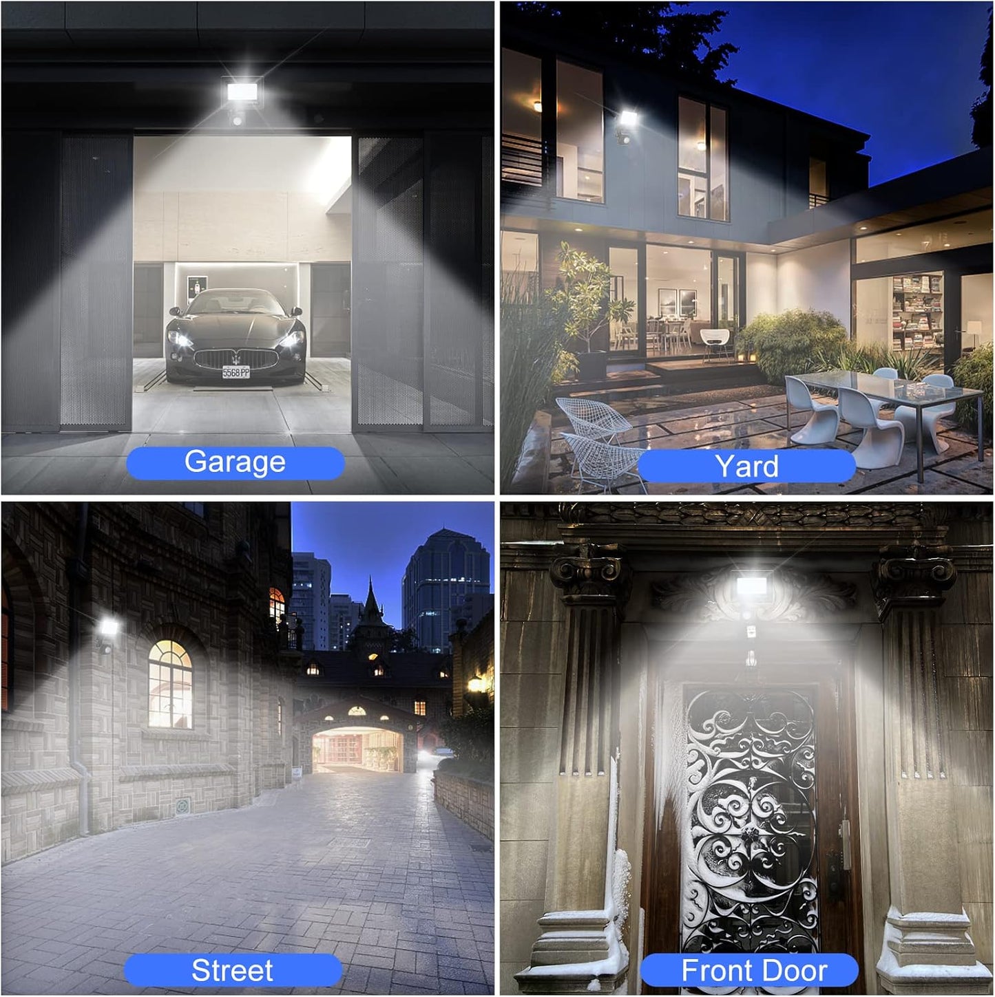 Realky 20W LED Flutlicht mit Bewegungsmelder, 24 LED Flutlicht, IP65, wasserdicht, für den Außenbereich, 6500K, 220V, Flutlicht für Garten, Terrasse, Garage, Outdoor (2 Stück) [Energieklasse F]