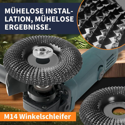 Pomsare Holz Schleifscheiben 125mm für Winkelschleifer - Raspelscheibe, Holzschnitzscheibe Frässcheibe, Flexscheibe, Baumstumpffräse, Wurzelfräse, Lackfräse - 4 Stück Winkelschleifer Zubehör